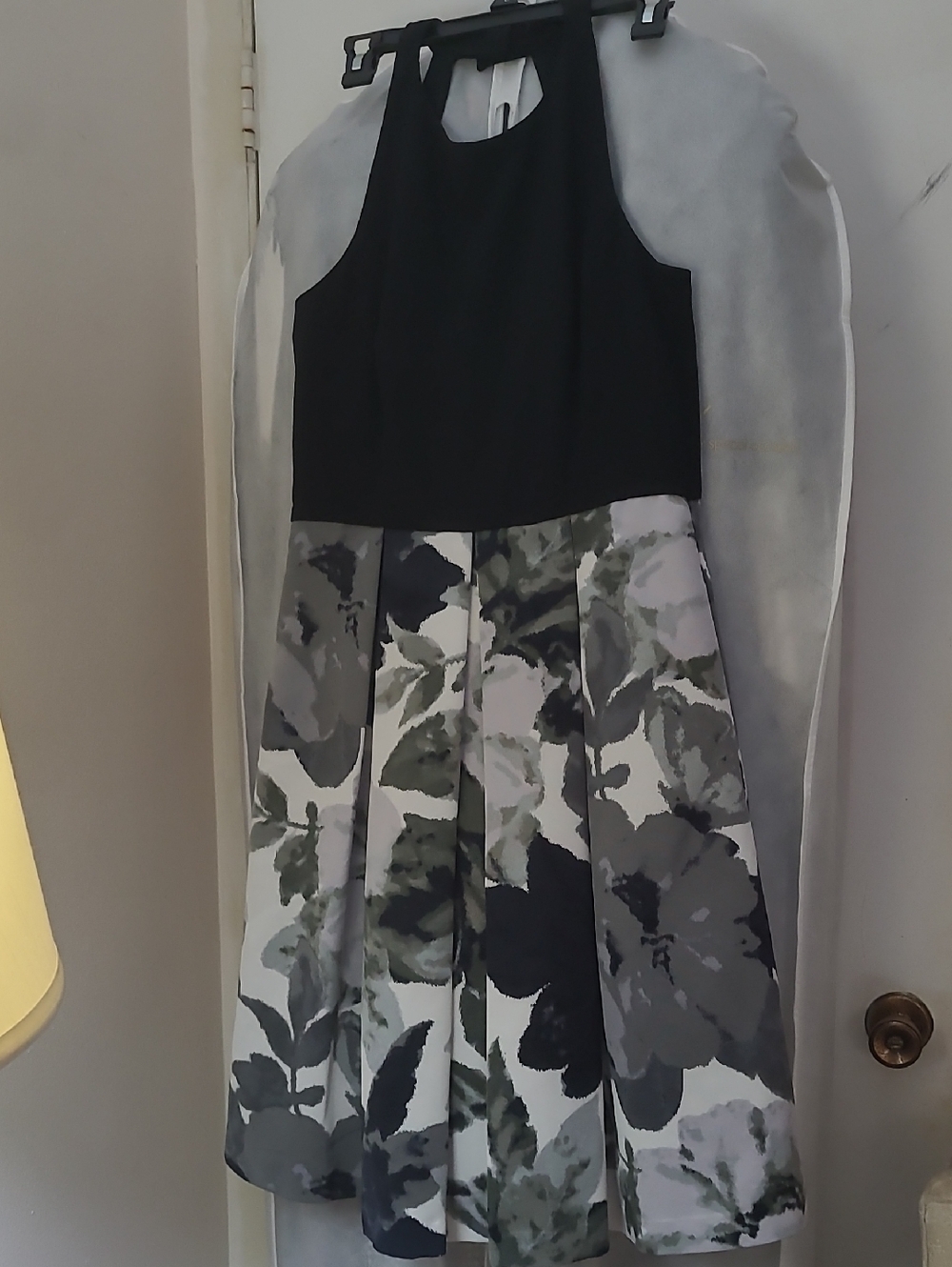 Eliza J Black Dress with Contrasting White Label